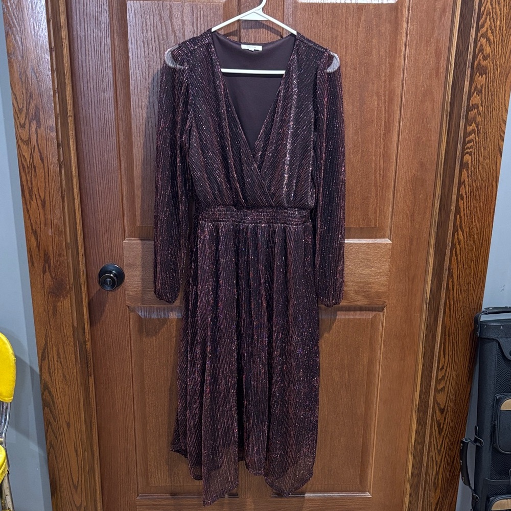 Maurices Shimmering Long Sleeve Dress